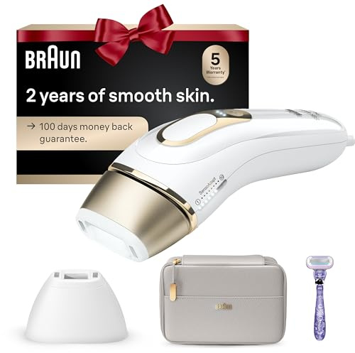 Braun IPL, Silk·Expert Pro 5, IPL Hair Removal for Women and Men, Permanent Laser Hair Reduction At-Home, 2 Heads, Pouch, Venus Razor, IPL5157