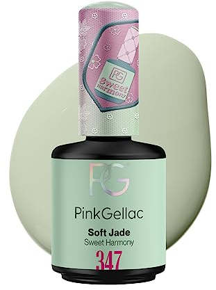Pink Gellac UV Gel Nagellack - 347 Soft Jade 15 ml - Lang Anhaltend UV Nagellack Grün - Gel UV für 14 Tage Nägel in Salonqualität - Made in Holland