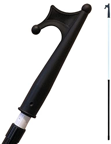 Telescopic Window Pole Opener, 126cm - 220cm Extendable Loft Ladder Pole with Hook, Metal Loft Hatch and Ladder Rod with Pole Hook, Skylight Opening Pole Suitable for Blinds, or Sash Windows