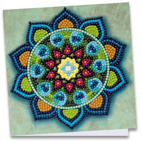 Ideen mit Herz Diamond-Painting-Grußkarte | 16 cm x 16 cm | 370 g/m² | Inkl. Umschlag & Werkzeug (Mandala 2)