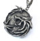 ZFSBRTL Wikinger 3D Wolf Halskette, Herren Edelstahl Nordic Wolf Fenrir Schädel Anhänger Halskette Steampunk Amulett Vintage Schmuck,Silber
