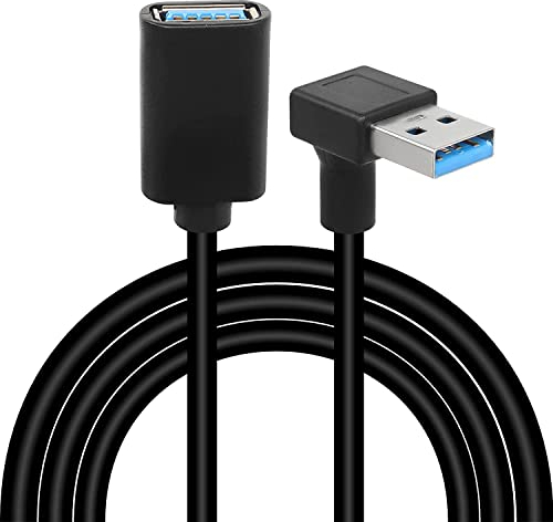 GELRHONR USB Extension Cable, 1M/ 3.2Ft USB Male to Female Cable, 5Gbps USB 3.0 90 degree female to male usb Adapter Cable for USB Flash Drive/Hard Drive,Computer data transmission(Down Angle)
