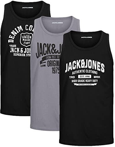 JACK & JONES Herren Tank-Tops Vielfältige Prints | Schmale Passform und atmungsaktive Baumwolle (3er Opt - 5 (3er Havka TT, 3XL))