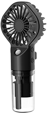 LOVIVER Tragbarer Nebelventilator, Wassersprühnebelventilator, wiederaufladbar, 4 einstellbare Geschwindigkeiten, Wasser auffüllen, Mini-Ventilator, Schwarz