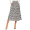 Durio Midirock Rock Damen Chiffon Elegante Plisseerock mit Taschen Elastisch Faltenrock A-Linie Rock Weiß Leopard S