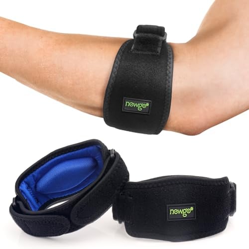 NEWGO Ellenbogen-Bandage zur Schmerzlinderung von Tennis- und Golferellenbogen, Tennisarm Ellenbogen Bandage, Bandage mit Eva Kompressionspad für Männer und Frauen, Sport, Fitness