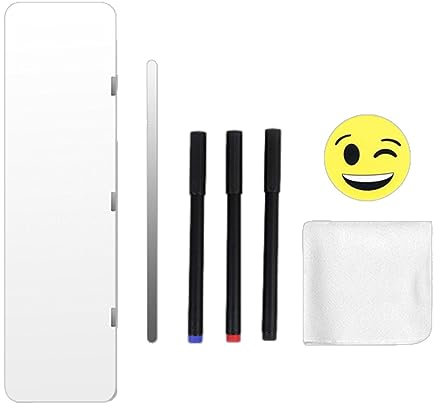 HMLTD Computer Monitor Memo Board - Dry Magnetic Whiteboard Writable on Both Sides | Sticky Note Holder with and Sponge for Desk, Refrigerator, Home, Workplace
