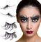 BETESSIN 2 Paare Falsche Wimpern Lang Schwarz Feder Wimpern Natürliche Wimpern Künstliche Wimpern Karneval Fasching Schwarzer Schwan Fakewimpern Halloween Mottoparty Cospaly Party Maskerade
