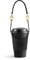 Reusable Leather Coffee Cup Sleeve with Handle - Portable Tea Mug Holder, Protective Drink Carrier, Adjustable Cupholder with Lanyard, PU Cup Cover for Coffee, Tea, Water, Milk (Black)