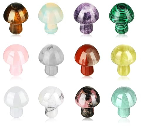 JKDHJK - Piedra preciosa, Cristales y piedras preciosas, piedras preciosas, piedras terapéuticas, cristales de cuarzo multicolor para meditación y decoración(12 unidades de terciopelo*1), TSMGBS-12