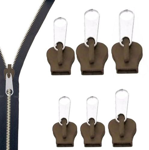 Decorhome Fix Zip Puller - 6 Stück Abnehmbarer Ersatz-Reißverschluss, wiederverwendbar | Langlebiger Reißverschluss-Kopf-Ersatz, vielseitiger Reißverschluss-Zug-Ersatz für Jacken, Zelte, Rucksäcke