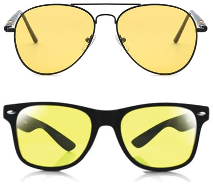 KRYMSON 2 Stück Fahrbrille, Nachtsichtbrille Zum Autofahren, Blendschutz-Fahrbrille, Astigmatismus-Nachtfahrbrille, Geeignet Für Nachtfahrten, Radfahren Und Sport