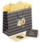 Sumerk 1 Stück 13 Geschenktüte 40 Geburtstag Mann 40th Birthday Gift Bag with Tissue Paper Birthday Greeting Cards Stickers Paper Gift Bags for Women Men Girls