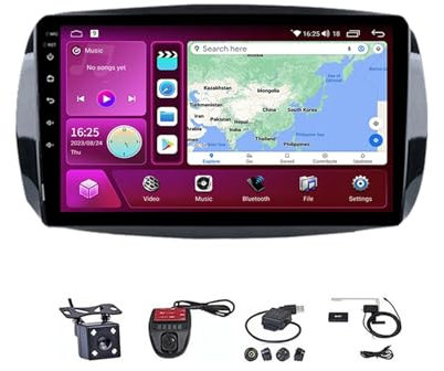 Android 9 Pollice Video Pollici Hd Touch Multimedia GPS Navigation Dvd Player Radio Collega E Usa Supporto Dab/Controllo Del Volante/Bluetooth/Carplay Per Mercedes Benz Smart 453 Fortwo 2016 - 2020(M7