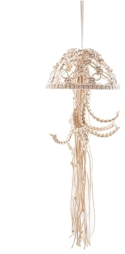 Kunst Tapisserie Gewebtes,Tragbare Quallen Lampe,Quallen-Wandbehang,Quallenlaterne Dekorationen,Leuchtende Quallen Bohemian Quallen mit langer Quaste,Geschenke Boho Wanddekoration (Keine Lichter)