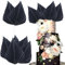 Ephlyn 6Pcs Paper Palm Fan Cake Topper Palm Leaf Fan Cake Pick for DIY Cake Bakeware Baby Shower Wedding Bridal Shower Birthday Anniversary Party Cake Decorations Supplies Black