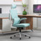 LIYURUI Ergonomic Office Chair, Height Adjustable Computer Desk Chair with Headrest/Self-Adaptive Lumbar Support/Breathable Mesh/Padded Flip-up Armrest, 125° Rocking&360°Swivel Chair for Home, Green
