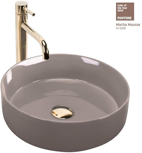 Lavabo Sobre Encimera Rea Sami Shiny Beige