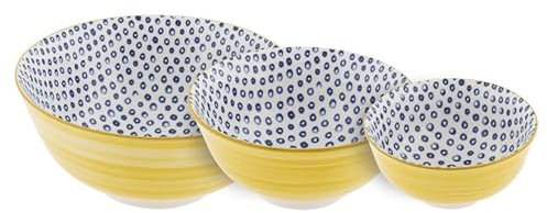 Villa Altachiara Coppette Gelato, Ciotole Colazione, Coppette Macedonia, In Porcellana, Set Da 3, Misure Assortite, Per Colazione, Frutta, Dessert, Adatta A Microonde E Lavastoviglie. Linea: Furore