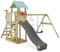 Wickey Spielturm Klettergerüst MultiFlyer Light, Schaukel & anthraziter Rutsche, Outdoor Kinder Kletterturm mit Sandkasten, Leiter & Spiel-Zubehör für den Garten