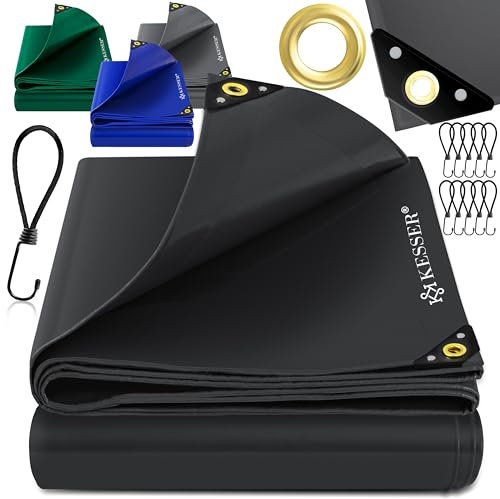 KESSER® Premium Abdeckplane 400x800cm mit Ösen, 650 g/m² PVC Wasserdicht & Reißfest + 10 Haken - Hochwertige Plane Universell für LKW, Pool, Holz Gartenmöbel Abdeckung, Schutzplane, Gewebeplane, 32m²