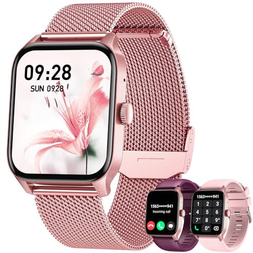 Reloj Inteligente Mujer Smartwatch con Llamada: 1.83'' Digital Smart Watch con Bluetooth WhatsApp IP67 Impermeable Pulsómetro/Monitor de Sueño 100+ Deportivos Pulsera Actividad para iPhone Android iOS