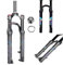 pykaaiiu MTB Federgabel Vorderradgabel 20 24 Zoll Mountain Front Gabel E-Bike Federgabel Federweg 100mm Spread 100mm 9mm QR Schnellspanner 28.6mm Gewindeloser Gabelschaft Manuell Lockout(24in)