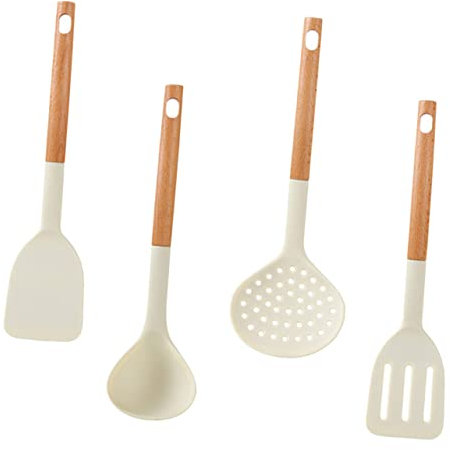 Luxshiny 1juego Utensilios De Cocina De Silicona Mango De Set Para Cocción Sartenes Antiadherentes Utensilios De Cocina Ecológicos y Prácticos