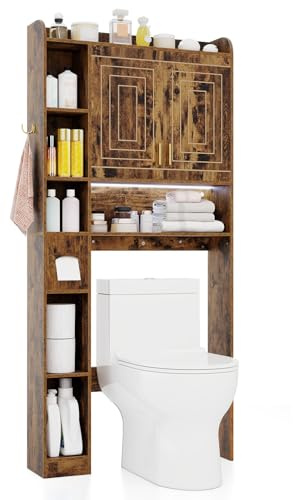 COSTWAY Mueble sobre Inodoro, Armario Independiente para Lavadora(80 x 20 x 171 cm)