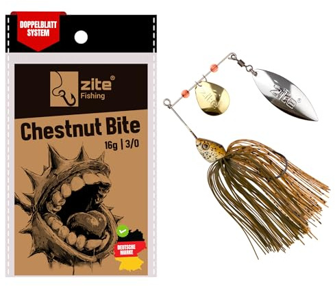 Zite Fishing Inzite Rotator Spinnerbaits | Doppelspinnerblatt Köder in 10g | 16g & 21g | Druckwellen & Reflexe mit Fransen-Skirt | Trailerfähig mit scharfem Einzelhaken