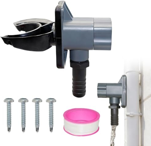 Raccolta acqua piovana, raccoglitore per acqua piovana, 70 – 110 mm, raccoglitore per acqua piovana Speedy per serbatoi di pioggia, set di collegamento per tetti fino a 80 m², per botte piovane (da 70