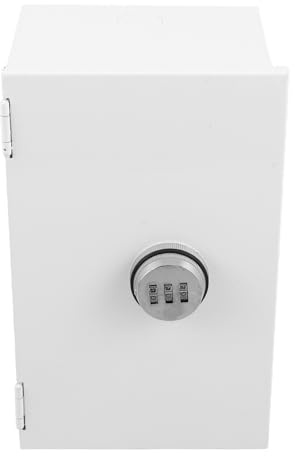 jojofuny Boîtier de Prise Électrique Verrouillable en Acier Inoxydable Étanche, Boîte de Protection Murale Anti-vol avec Serrure à Code, Compatible Prise Extérieure, Coffre de Verrouillage