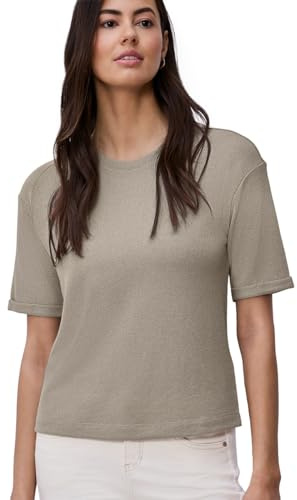 Damen T-Shirt mit Rundhals im Strick-Look