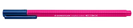 STAEDTLER Filzstifte triplus color, magenta, dreikant, stabile, eindrucksichere Spitze, Linienbreite ca. 1 mm, kindgerecht, Made in Germany, 10 magenta fibre-tip pens im Kartonetui, 323-20