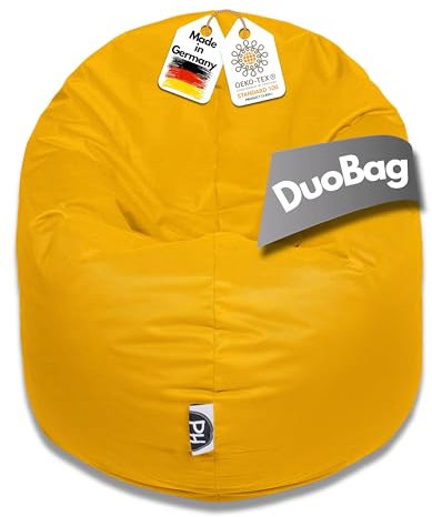 PATCH HOME 2 in 1 Funktion Sitzsack Sessel Bean Bag Sitzsäcke Gaming mit Reißverschluss bereits befüllt - Ø 145cm - Gelb