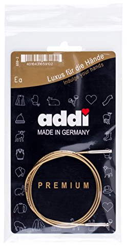 Addi Click Basic Kabel 60 cm - 1 Stück, Gold/Silber - Hochwertiges Strickzubehör