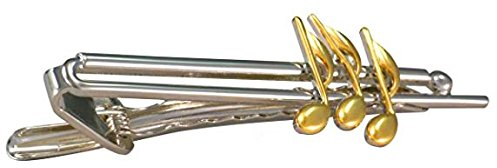 Musiknoten Musik Krawattennadel Krawattenklammer bicolor glänzend inkl. Geschenkbox - schönes Musiker-Accessoire für die Seidenkrawatte
