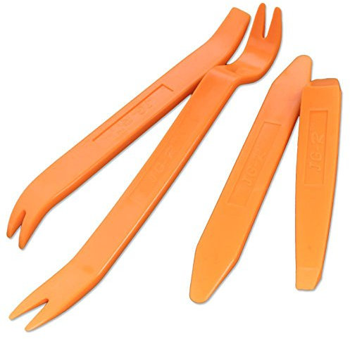 LUPO Trim Removal Tools for Cars, 4-Piece Set – Pry Bars for Centre Console, Door & Dashboard – Plastic Non-Marring Panel Remover Kit