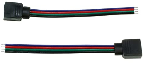 5x 10cm RGB LED Steckverbinder mit Kabel Schnellverbinder 4 Pin Buchse -> offene Kabelenden