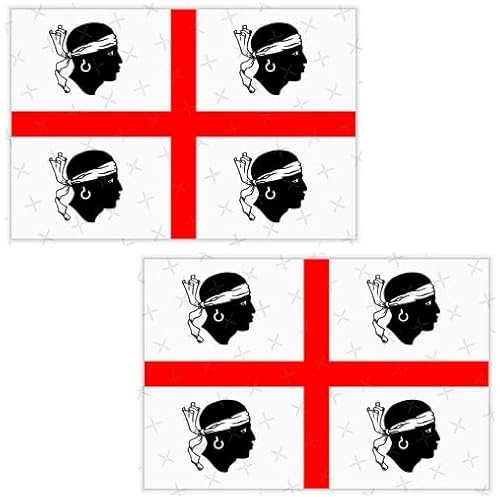 Vinyl-Aufkleber, Sardinien-Flagge, Sardegna, Italien, 75 mm, 2 Stück