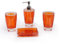 Fingey Kit d'accessoires de salle de bains au design moderne composé de 4 pièces : porte-savon, support de brosse à dents, distributeur de savon, verre à dent