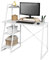 SoBuy Mesa de Escritorio, Mesa de Ordenador con Tres Estantes,Color Blanco,FWT29-W,ES