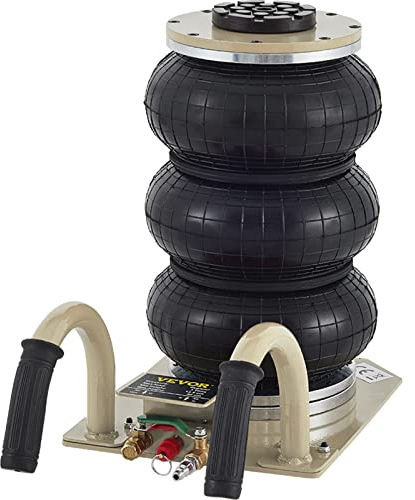 Mophorn 3 Tonnen Pneumatischer Wagenheber, dreifacher Beutel, Hubhöhe, pneumatischer Wagenheber, 2993 kg Kapazität, extrem schnelles Heben (3 Tonnen Dreifachbeutel) 3T3B6600 Schwarz