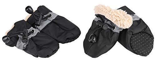 4 Teile/Satz Hundeschuhe rutschfeste Hundeschuhe Pfotenschutz wasserdichte Hundeschuhe Innen Hundeschuhe Außen Hundeschuhe zum Schutz der Pfoten(#3-Schwarz)
