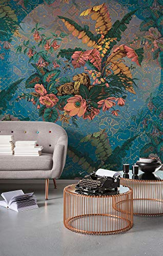 Komar Vlies Fototapete ORIENT BLEU | Tapete, XXL, Dekoration, Jugendstil, Schlafzimmer, Wohnzimmer, Büro, Flur | Größe 200 x 270 cm (Breite x Höhe) | HX4-030