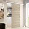 inova Holz-Schiebetür 880 x 2035 mm Eiche San Remo Alu Komplettset mit Lauf-Schiene und Griffmuschel inkl. 2seitiger Softclose