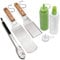 Anmarko Metal Spatula Set of 4 - Griddle Accessories kit - Grill Flat Spatula Pancake Flipper Hamburger Turner - Metal Utensil Great for BBQ Grill Flat Top Cast Iron Griddle