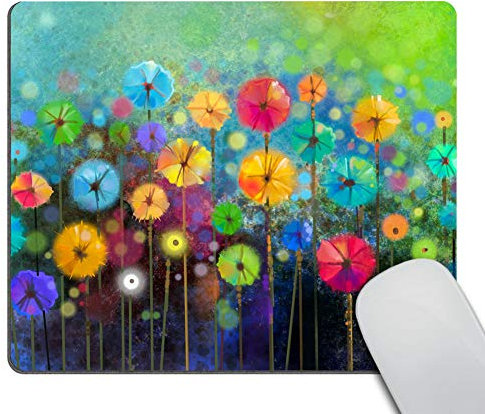 Wasach Tapis de souris personnalisé avec motif floral et aquarelle