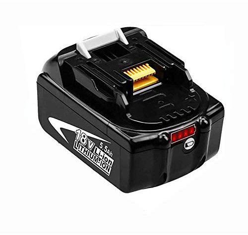 Boetpcr 18V 5.5 Ah Batterie avec Indicateur Remplacement pour Makita BL1860B BL1850B BL1860 BL1850 BL1840 BL1845 BL1835 BL1830 BL1815 LXT-400 pour Makita Batterie 18V