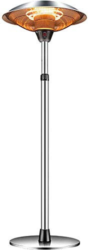 HKPLDE 3000W Électrique Chauffage De Terrasse 3 Chauffage Radiant Infrarouge, Hauteur Réglable, pour Intérieur Jardin Extérieur-Argent
